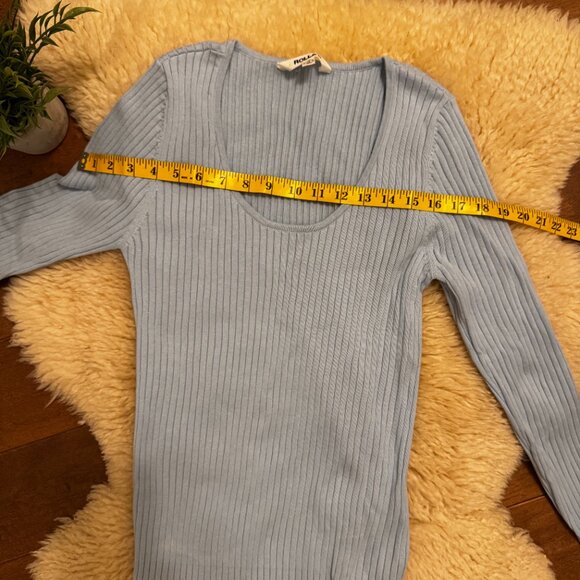 Rolla’s Ribbed Knit Sweater 100% Cotton - M – Baby Blue – EUC - Picture 6 of 6
